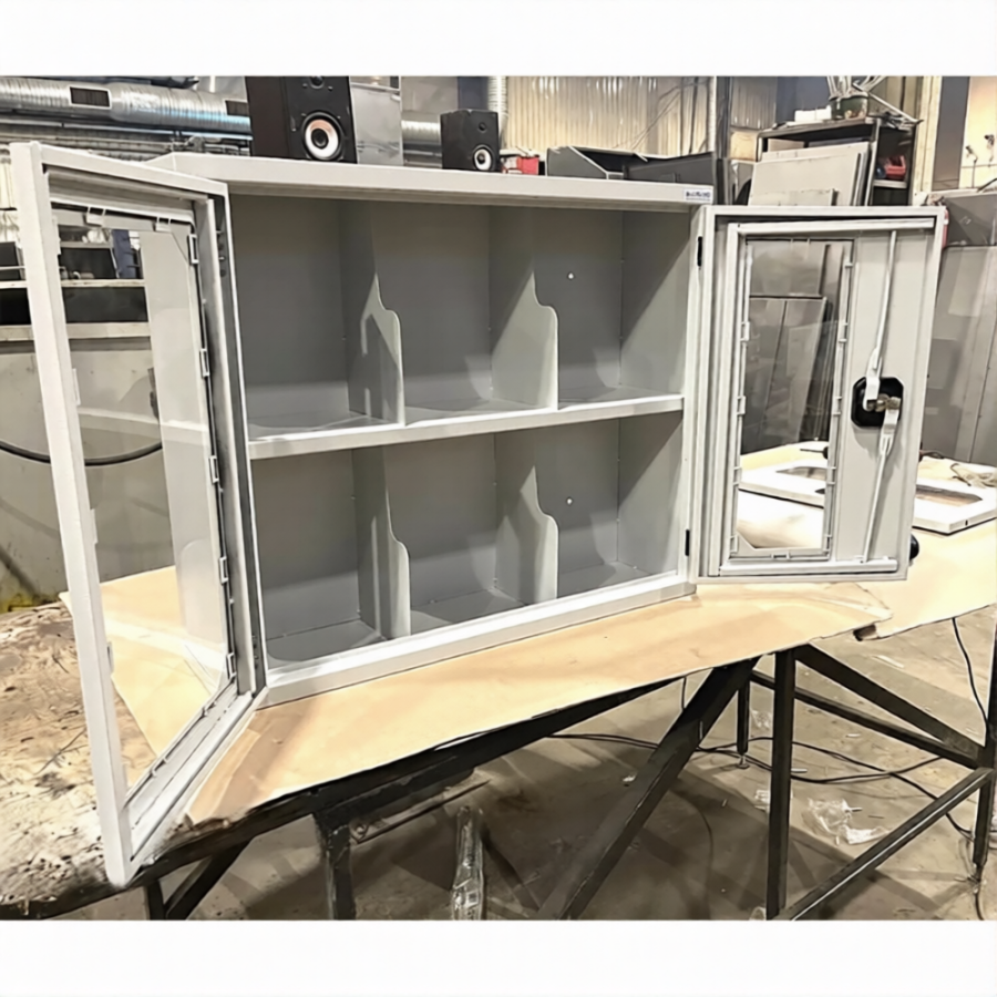 Шкаф для 6 противогазов ХПГ-6, дверцы из акрилового стекла (600х720х200)