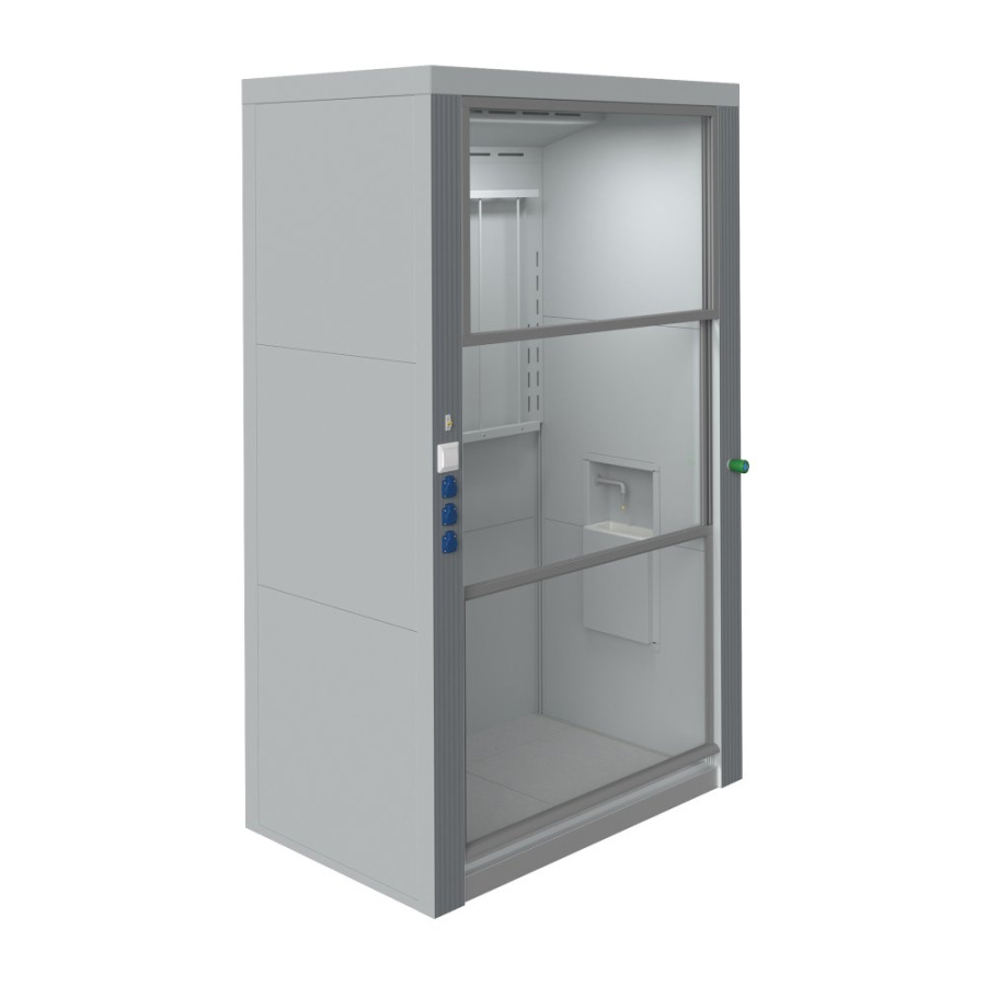 Шкаф вытяжной напольный 1500 ШВН с комплектом для подключения воды