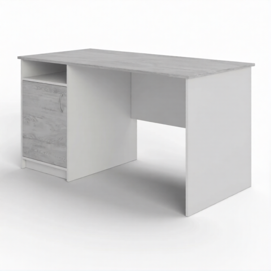 Стол рабочий СрТ-11 (1400х600х750) с тумбой (корпус ЛДСП белый, столешница ЛДСП дуб канадский)