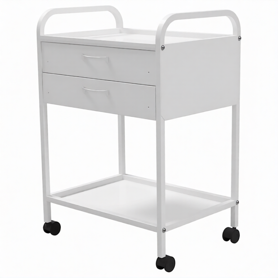 Стол медицинский инструментальный СМИ-02-02 (полки металл, колёса пластик)