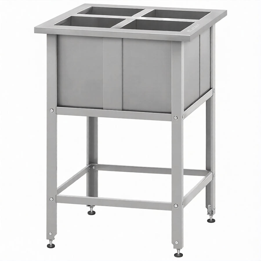 Ванна моечная для обработки яиц ВМСн 860х700х700  4 м/о (ножка угловая)