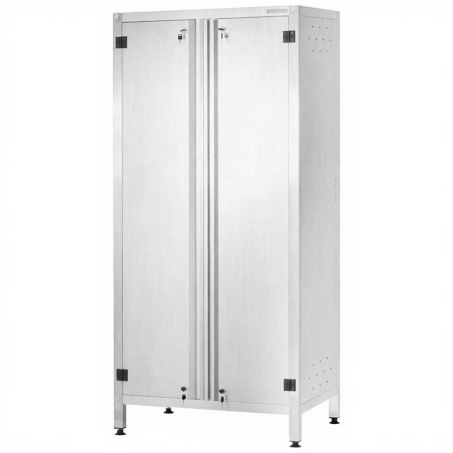 Шкаф кухонный ШЗКп - 1800х800х500 «Profi lnox» (двери распашные, 2 сплошные полки, без к-та замков)