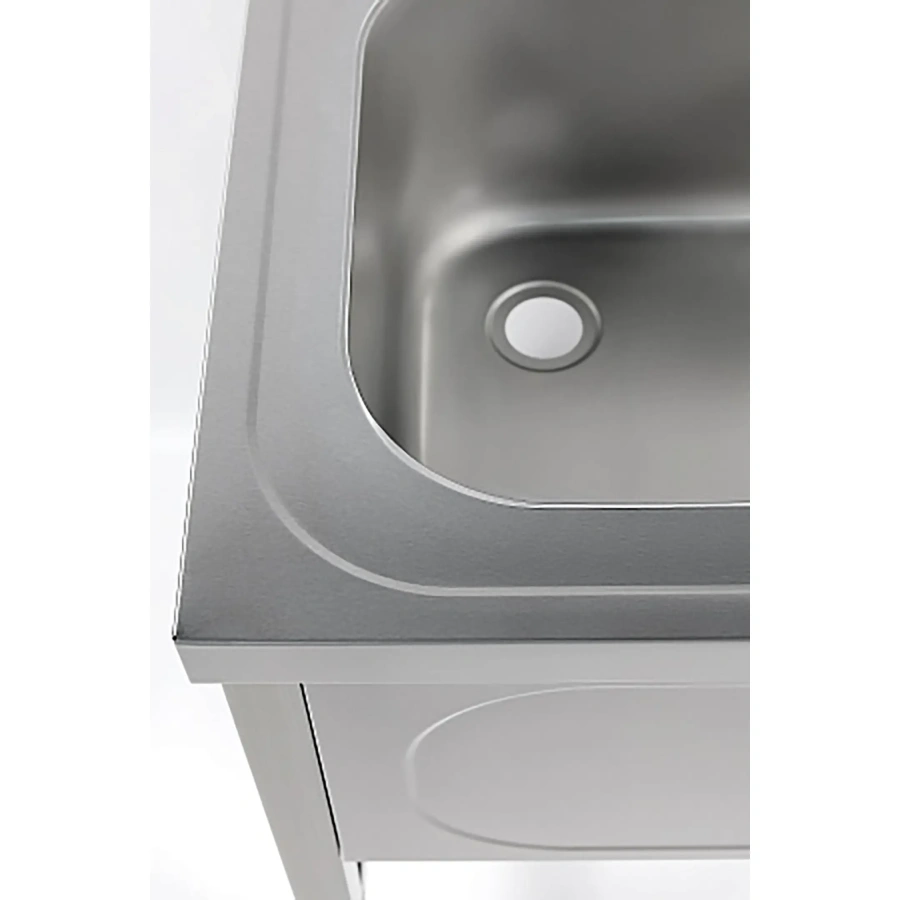 Ванна моечная двухсекционная цельнотянутая с бортом ВМЦ-2/12/6-Б