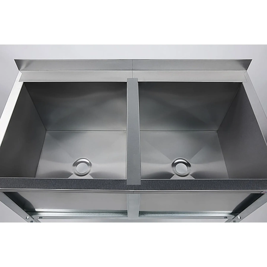 Ванна моечная двухсекционная с бортом ВМС-2/4-Б-ЭК